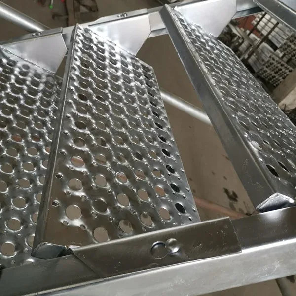 Scaffold Stair — tread plate galvanized Scaffold Stair tread plate galvanized